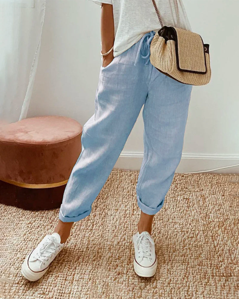 Elsie | Striped Summer Trousers