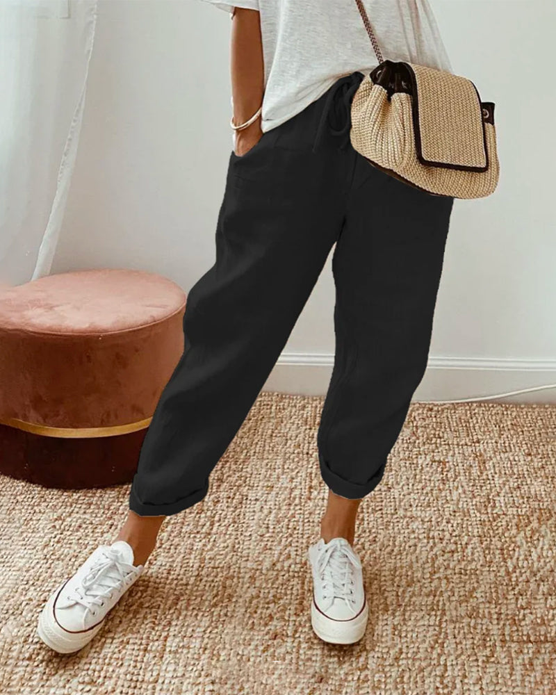 Elsie | Striped Summer Trousers