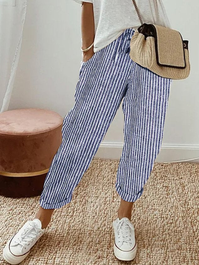Elsie | Striped Summer Trousers