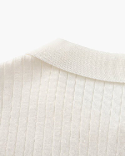 Theo | Ribbed Knit Polo Shirt