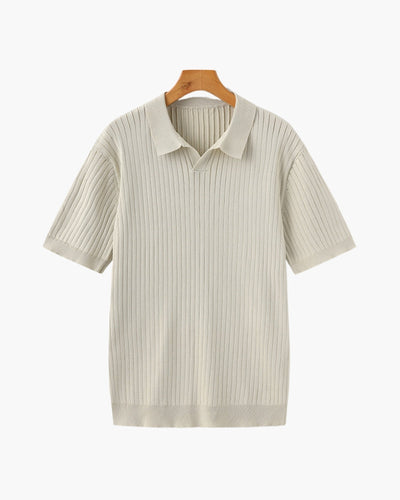 Theo | Ribbed Knit Polo Shirt