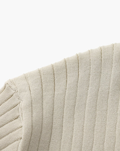 Theo | Ribbed Knit Polo Shirt
