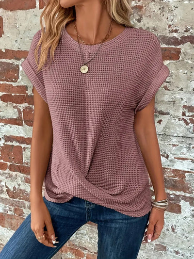 April | Waffle Knit Casual T-Shirt