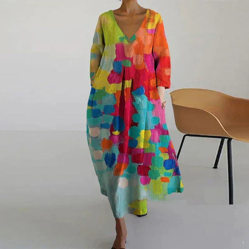 Solene | Artistic Bloom Midi Dress