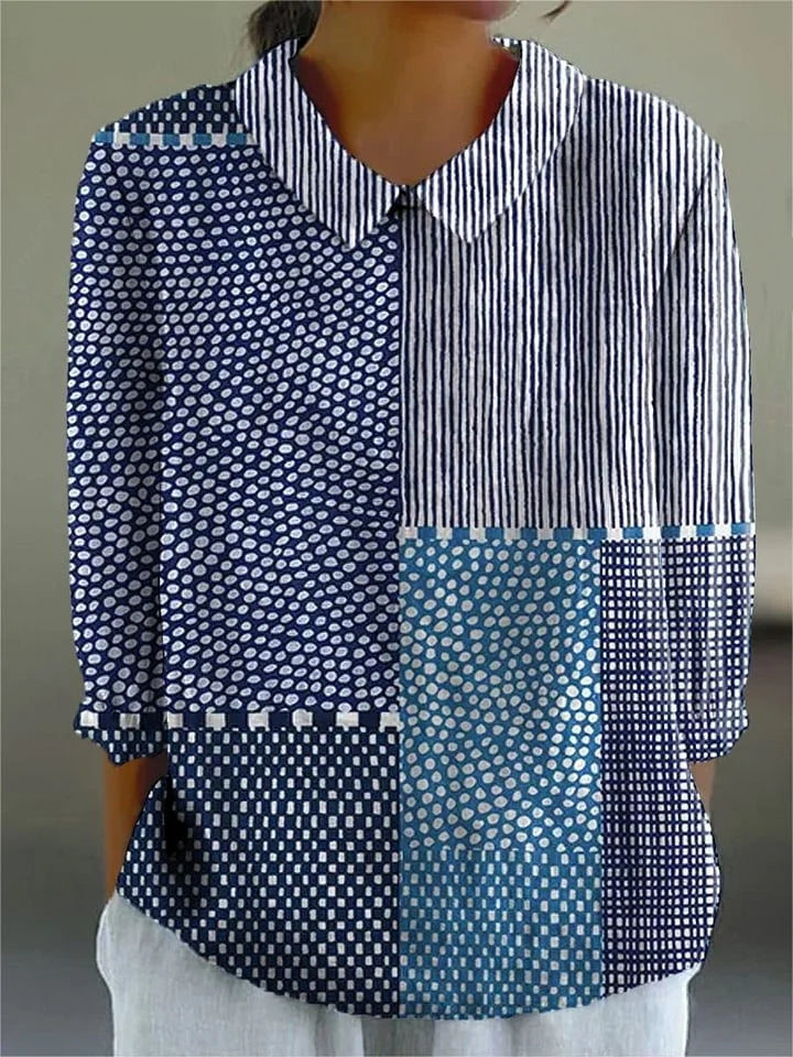 Inez | Indigo Mosaic Top