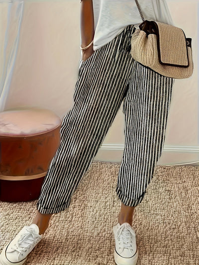 Marlena™ | Women’s Striped Linen Trousers