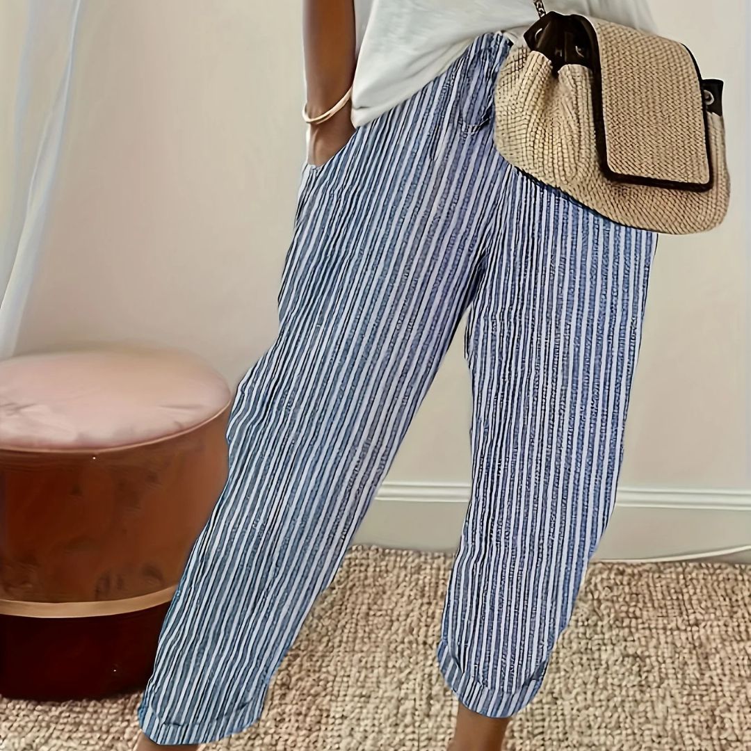 Marlena™ | Women’s Striped Linen Trousers